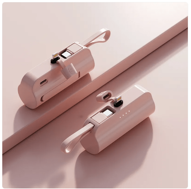 5000mAh Portable Charger with Built-In Cable - Magazin online
