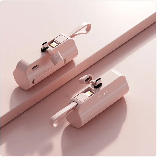 5000mAh Portable Charger with Built-In Cable - Magazin online