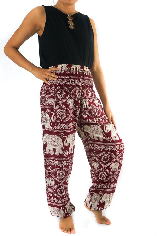 Burgundy ELEPHANT Pants Women Boho Pants Hippie Pants Yoga - Magazin online