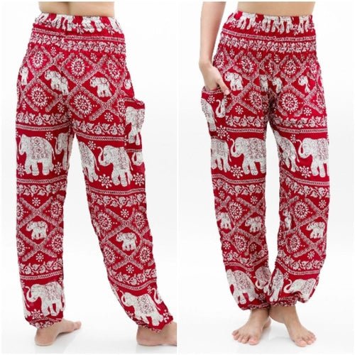 Burgundy ELEPHANT Pants Women Boho Pants Hippie Pants Yoga - Magazin online