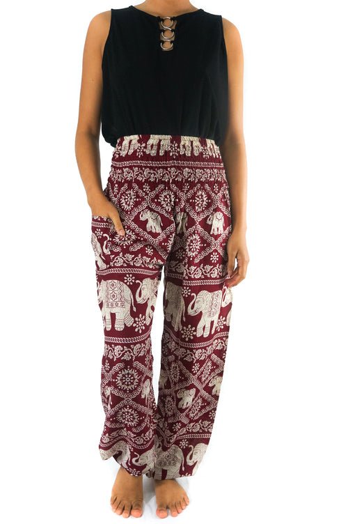 Burgundy ELEPHANT Pants Women Boho Pants Hippie Pants Yoga - Magazin online