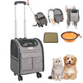 Cat Carrier with Wheels, Rolling Pet Carrier with Telescopic Handle - Magazin online