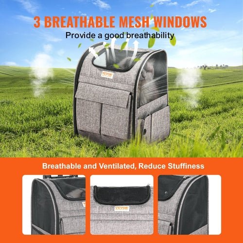 Cat Carrier with Wheels, Rolling Pet Carrier with Telescopic Handle - Magazin online