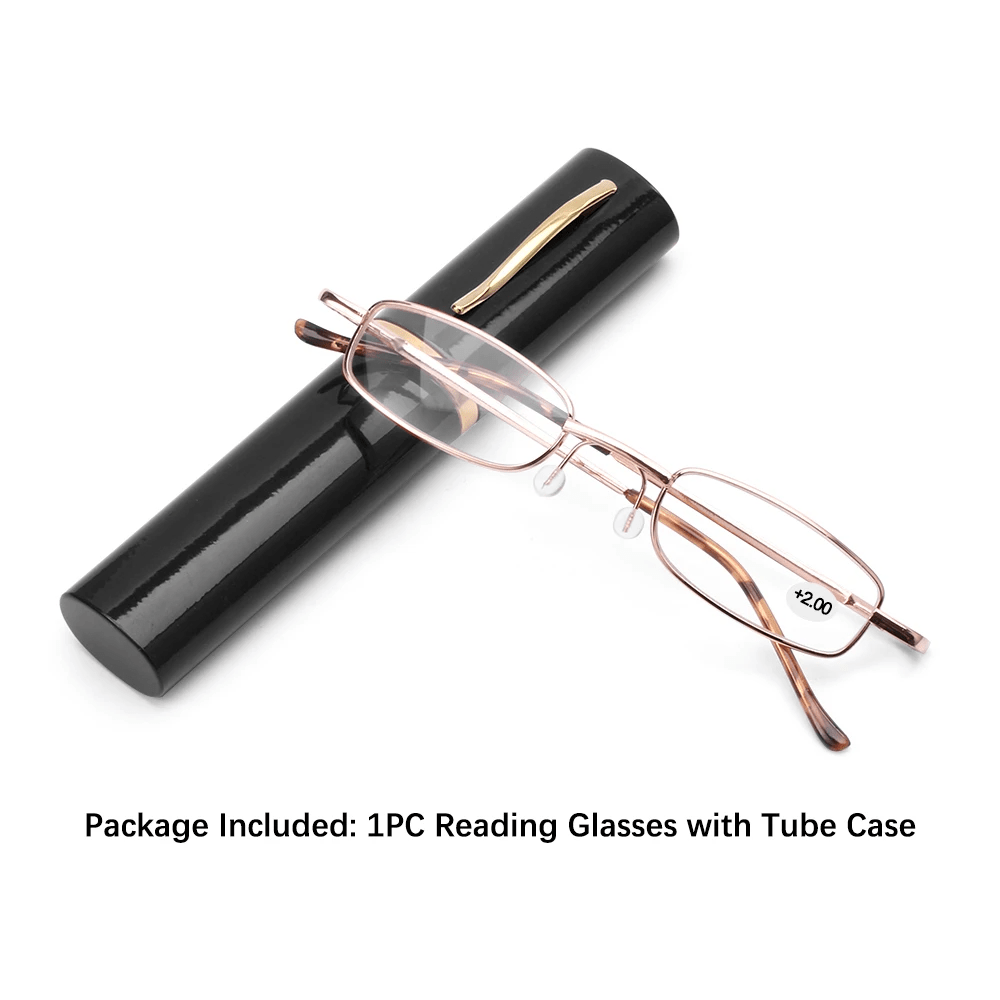 Classic HD Spring Compact Reading Glasses Readers Travel Slim Design with Case - Magazin online