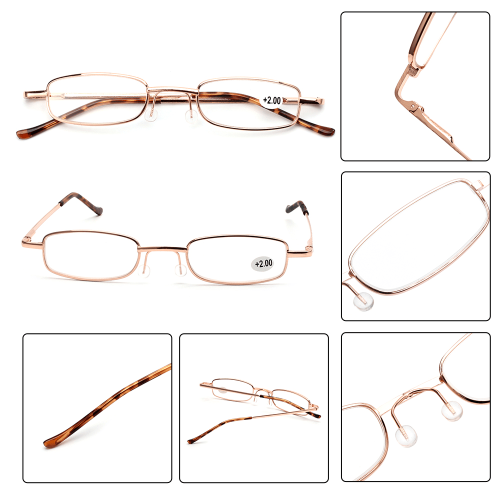 Classic HD Spring Compact Reading Glasses Readers Travel Slim Design with Case - Magazin online