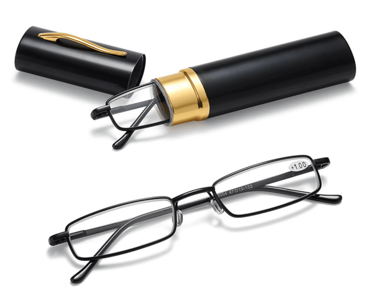 Classic HD Spring Compact Reading Glasses Readers Travel Slim Design with Case - Magazin online
