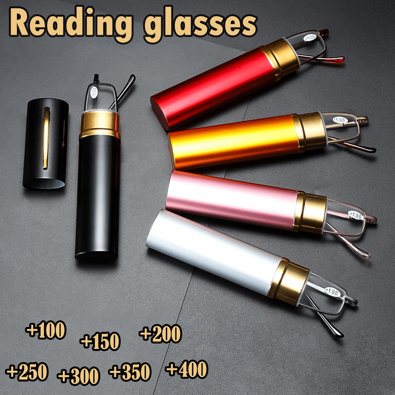 Classic HD Spring Compact Reading Glasses Readers Travel Slim Design with Case - Magazin online