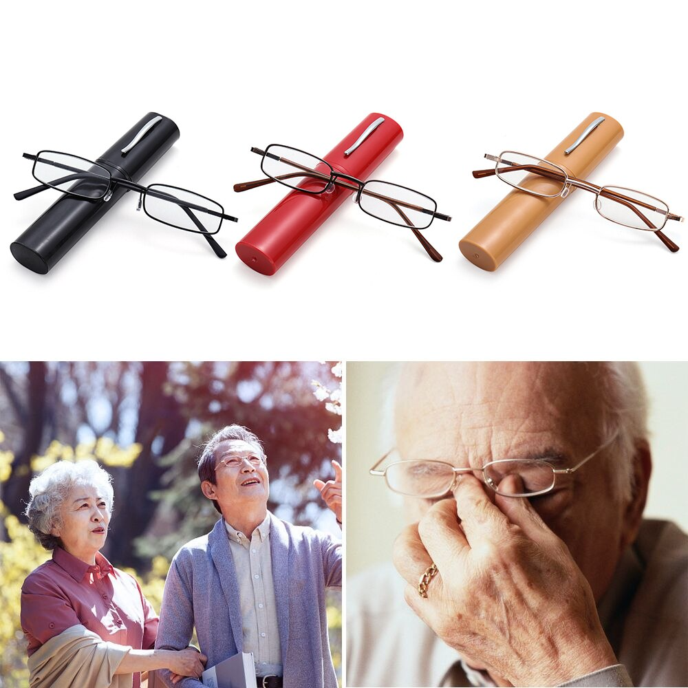 Classic HD Spring Compact Reading Glasses Readers Travel Slim Design with Case - Magazin online