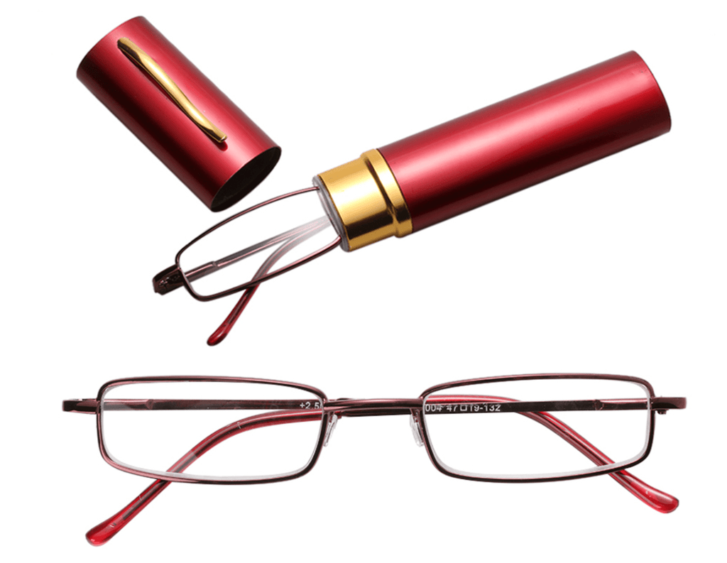 Classic HD Spring Compact Reading Glasses Readers Travel Slim Design with Case - Magazin online