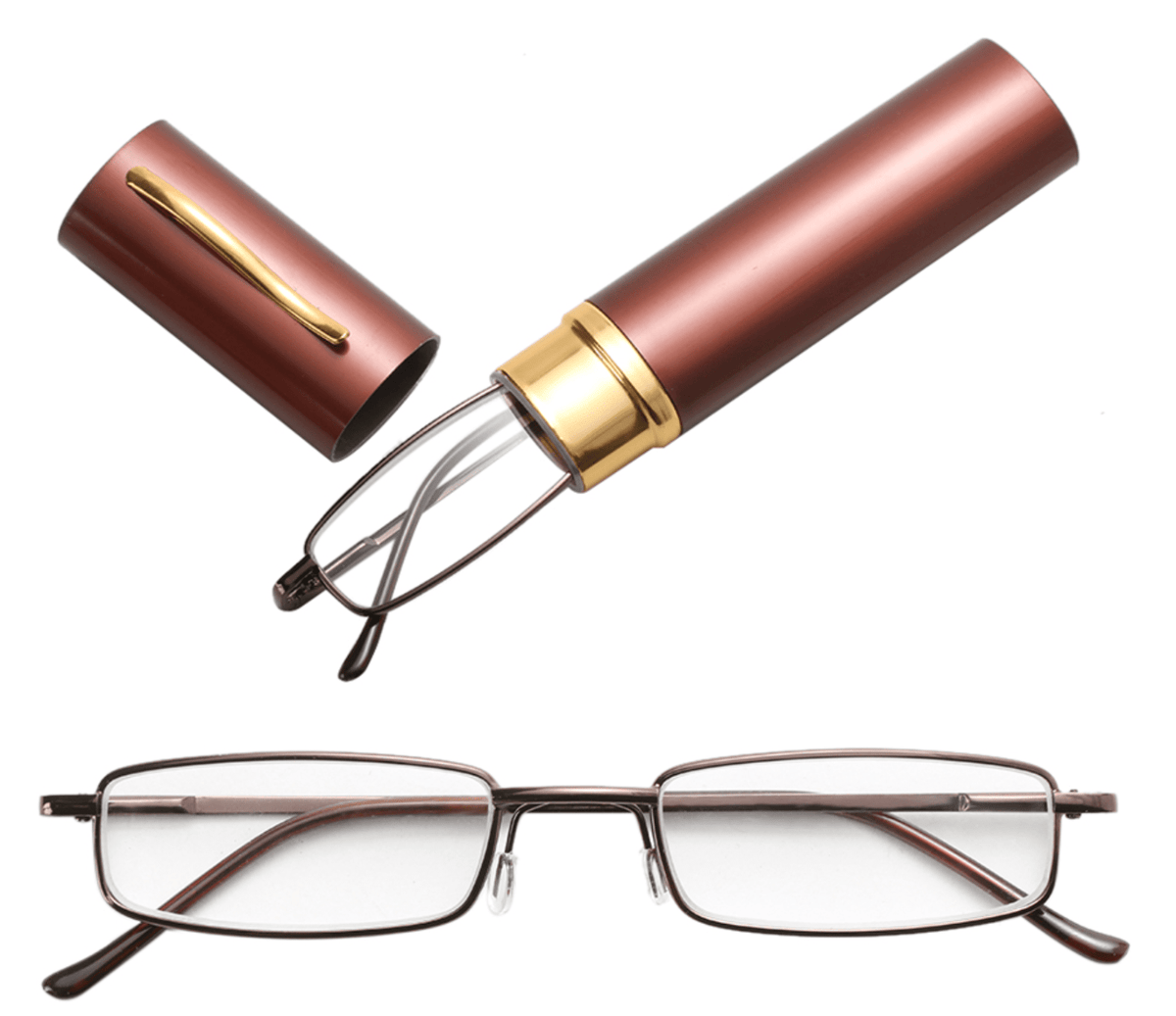 Classic HD Spring Compact Reading Glasses Readers Travel Slim Design with Case - Magazin online