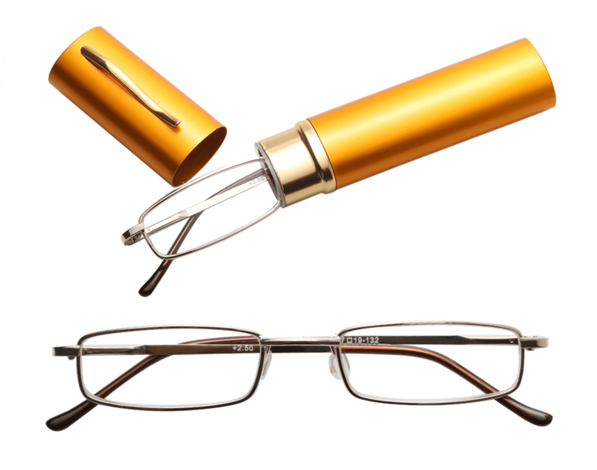 Classic HD Spring Compact Reading Glasses Readers Travel Slim Design with Case - Magazin online