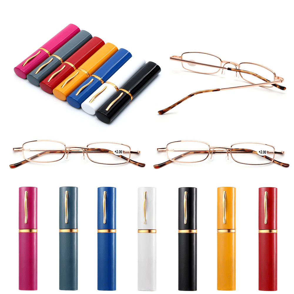 Classic HD Spring Compact Reading Glasses Readers Travel Slim Design with Case - Magazin online