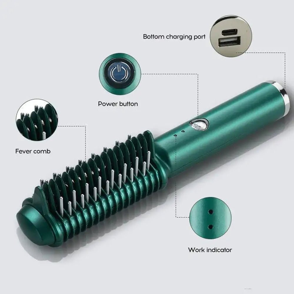 Dual-Purpose Electric Hair Comb for Curling & Straightening - Magazin online