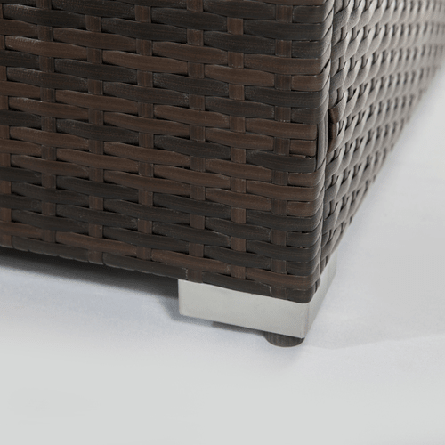 Outdoor Gas Fire Pit Square Dark Brown Wicker Fire Pit Table - Magazin online