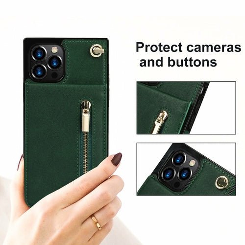 Slim Zipper Wallet Back Case for iPhone With Crossbody Strap - Magazin online