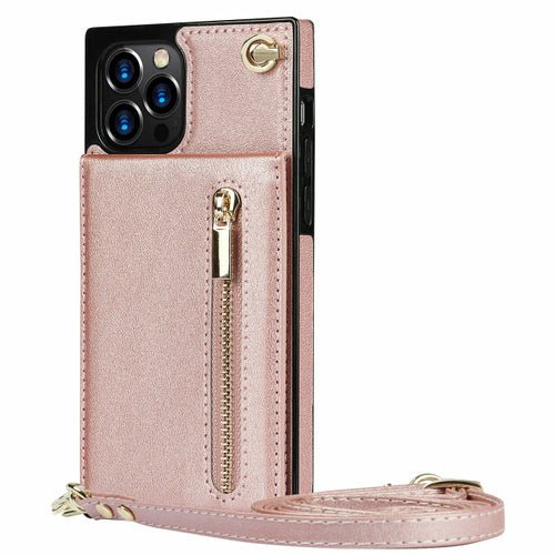 Slim Zipper Wallet Back Case for iPhone With Crossbody Strap - Magazin online