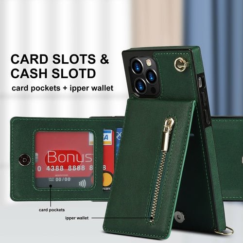 Slim Zipper Wallet Back Case for iPhone With Crossbody Strap - Magazin online