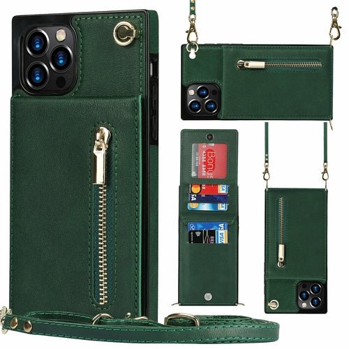 Slim Zipper Wallet Back Case for iPhone With Crossbody Strap - Magazin online