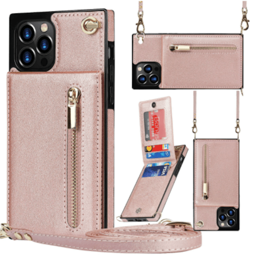 Slim Zipper Wallet Back Case for iPhone With Crossbody Strap - Magazin online