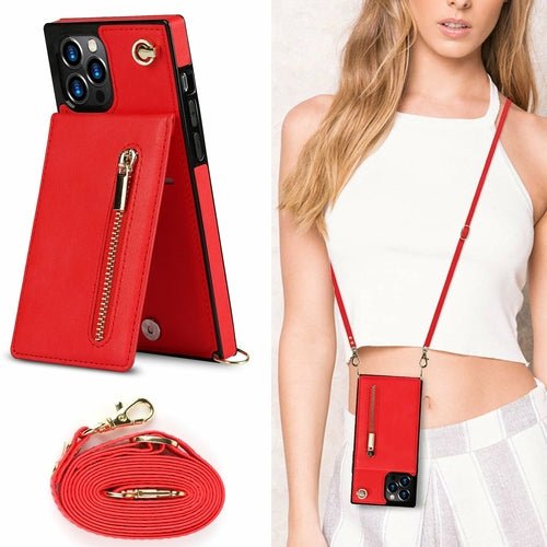 Slim Zipper Wallet Back Case for iPhone With Crossbody Strap - Magazin online