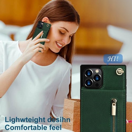 Slim Zipper Wallet Back Case for iPhone With Crossbody Strap - Magazin online