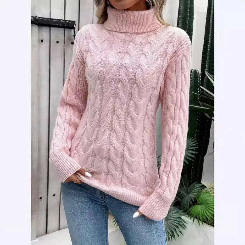 Women's Cable-knit Turtleneck Sweater - Magazin online