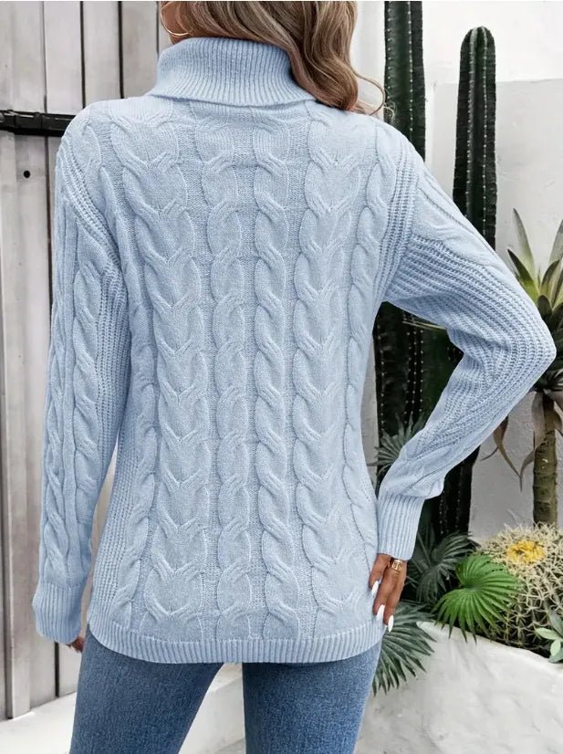 Women's Cable-knit Turtleneck Sweater - Magazin online