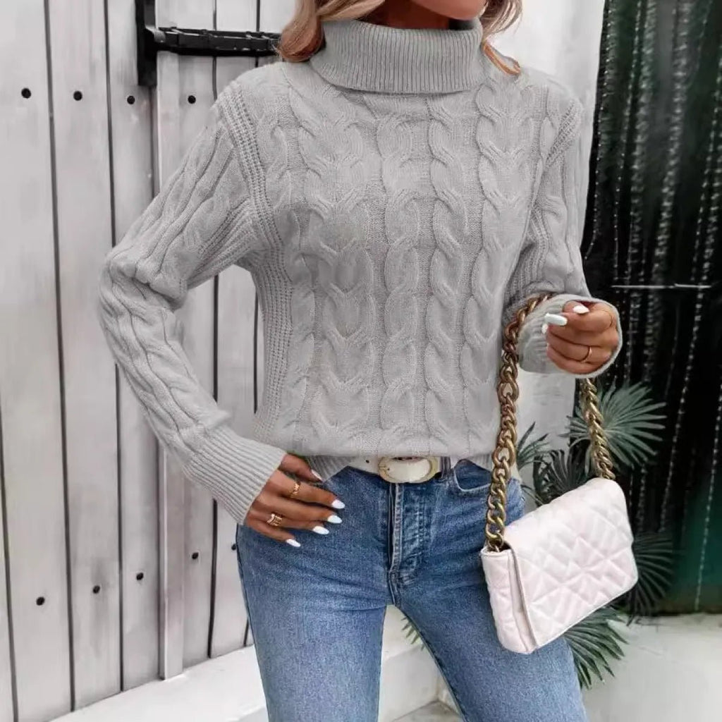 Women's Cable-knit Turtleneck Sweater - Magazin online