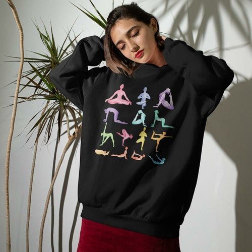 Yoga Theme Crewneck Sweatshirt - Magazin online