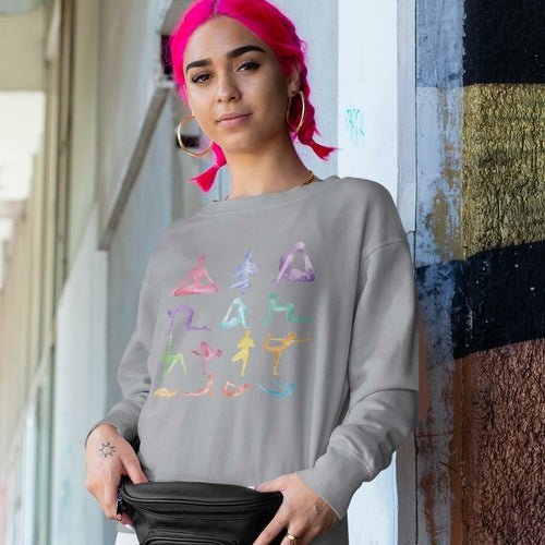 Yoga Theme Crewneck Sweatshirt - Magazin online