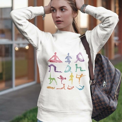 Yoga Theme Crewneck Sweatshirt - Magazin online