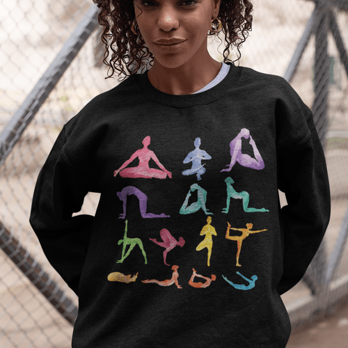 Yoga Theme Crewneck Sweatshirt - Magazin online